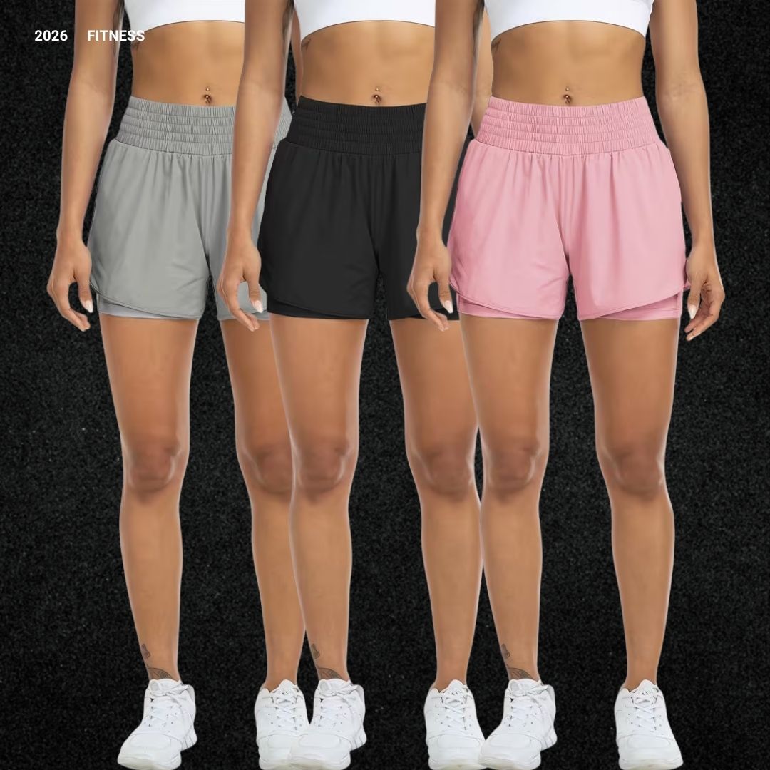 🩳🏃♀️✨SHORT DEPORTIVO FEMENINO DE DOBLE CAPA ✨🤍