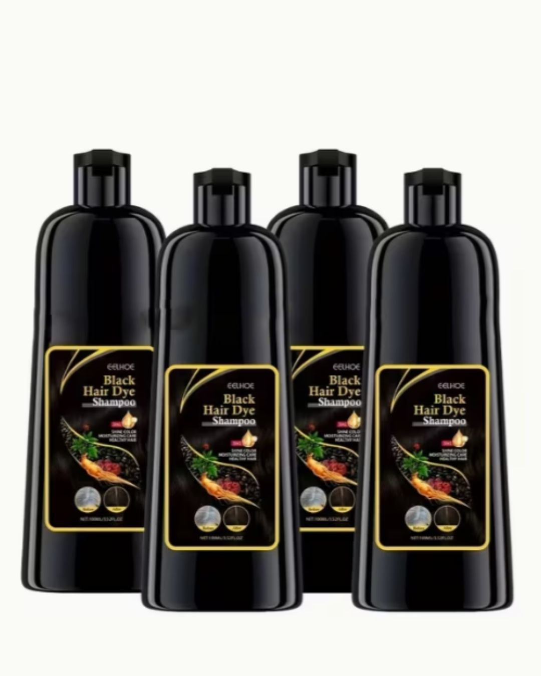 Botella de Shampoo Tinte Negro 🖤🤎✨ Cubre canas al instante 👩🏻🦳➡️👩🏻🦱 | Color uniforme y natural 💁🏻♀️