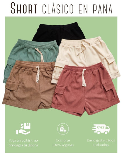 SHORT CLÁSICO EN PANA PARA MUJER ✨🥰
