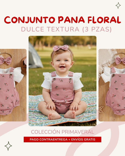 🎀🌹DULCE TEXTURA- Conjunto Pana Floral Dulce Textura (3 pzas) 🌹🎀