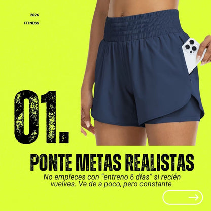 🩳🏃‍♀️✨SHORT DEPORTIVO FEMENINO DE DOBLE CAPA ✨🤍