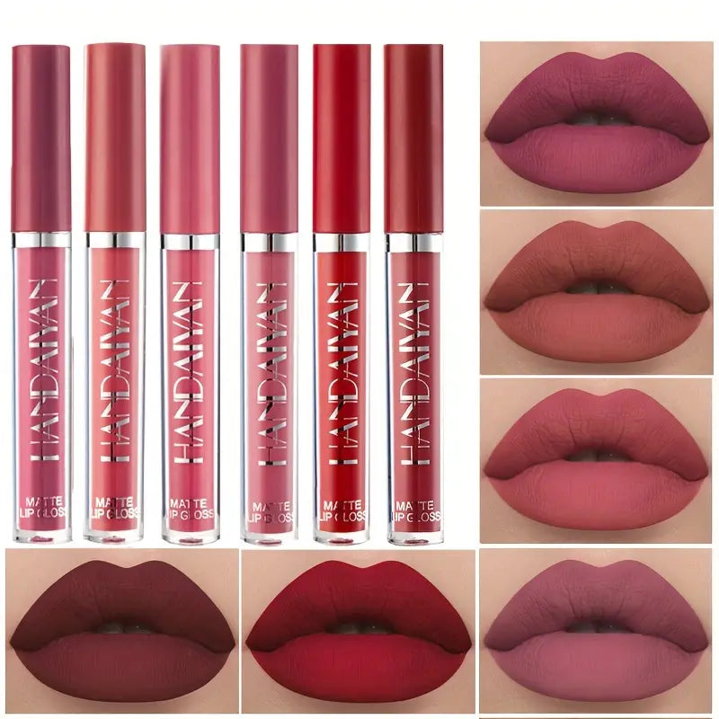 💄💓SET DE  6 LABIALES GLAMOUR TONOS MATE 12 HORAS💓