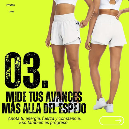 🩳🏃‍♀️✨SHORT DEPORTIVO FEMENINO DE DOBLE CAPA ✨🤍