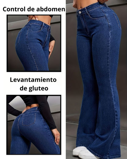 JEAN TIRO ALTO 👖✨ BOTA CAMPANA 🔥 REALZA TU FIGURA Y MOLDEA TU ABDOMEN 💃