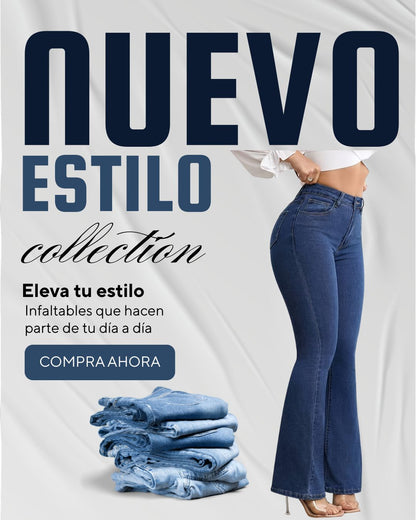 JEAN TIRO ALTO 👖✨ BOTA CAMPANA 🔥 REALZA TU FIGURA Y MOLDEA TU ABDOMEN 💃