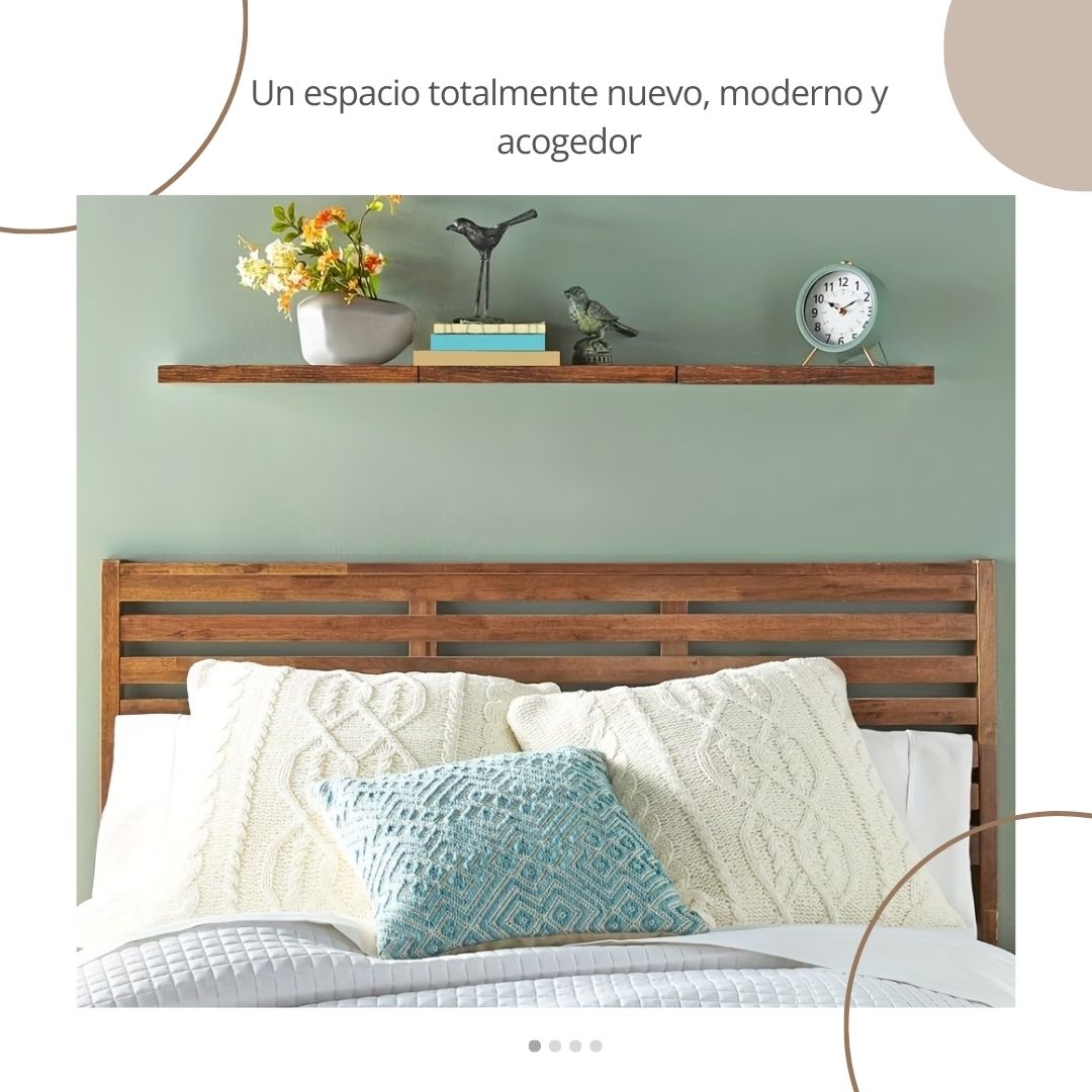 Estantería Flotante Rústica de Madera Maciza (3 Pzs) 🪵🌿✨