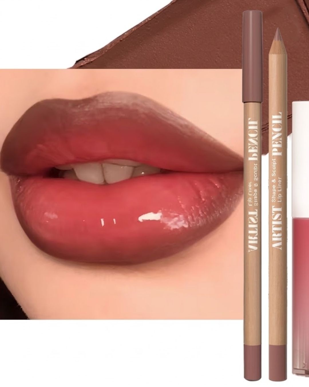 Set de 3 delineadores de labios mate aterciopelado + 1 Lip Gloss hidratante